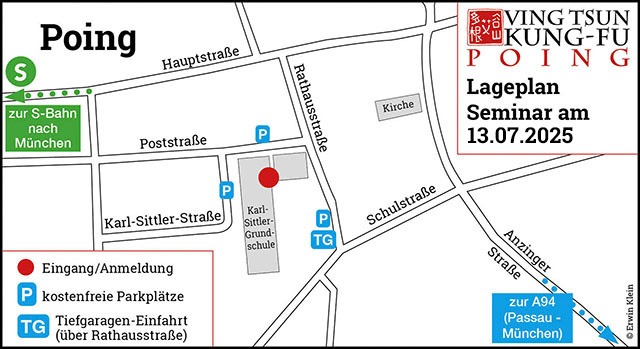Ving Tsun Kung-Fu Poing Kampfkunst Kampfsport Probetraining Göksel Erdogan GE Ving Tsun Seminar Lageplan